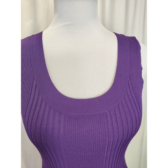 Joseph A tank sleeveless blouse purple ribbed work career stretch Small - Picture 4 of 10